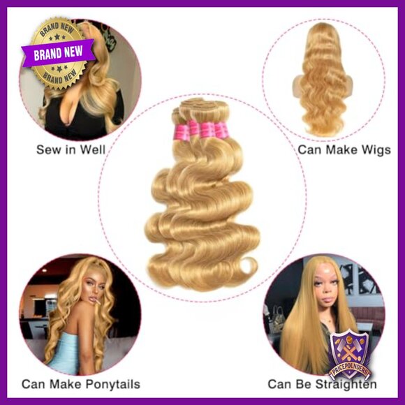 100% Virgin Human Hair Body Wave Extensions 4 Bundles 16-22 Inch main image 6